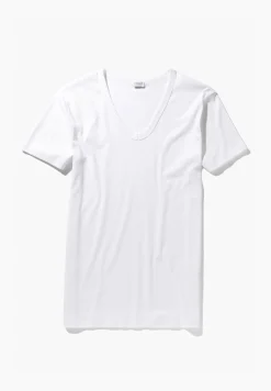 Business Class|T-Shirts-Zimmerli Business ClassT-Shirt à manches courtes col en V - white