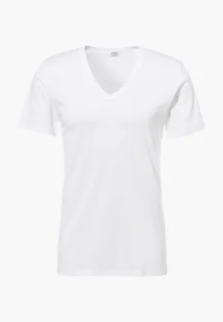 Business Class|T-Shirts-Zimmerli Business ClassT-Shirt à manches courtes col en V - white