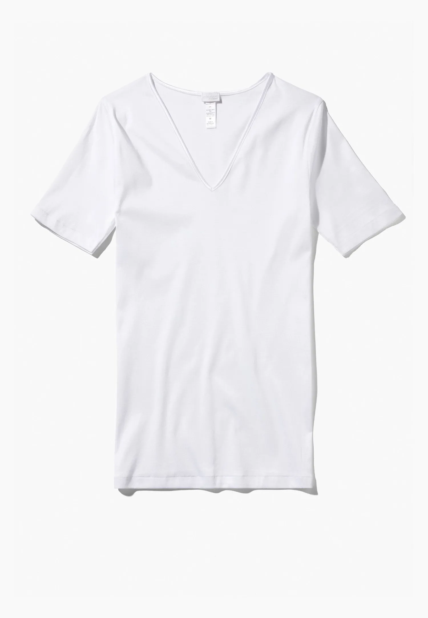 Cotton De Luxe|T-Shirts-Zimmerli Cotton de LuxeT-Shirt à manches courtes col en V - white
