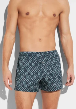 Boxershorts|Boxers-Zimmerli Cotton Sateen PrintBoxer Shorts - geo blues