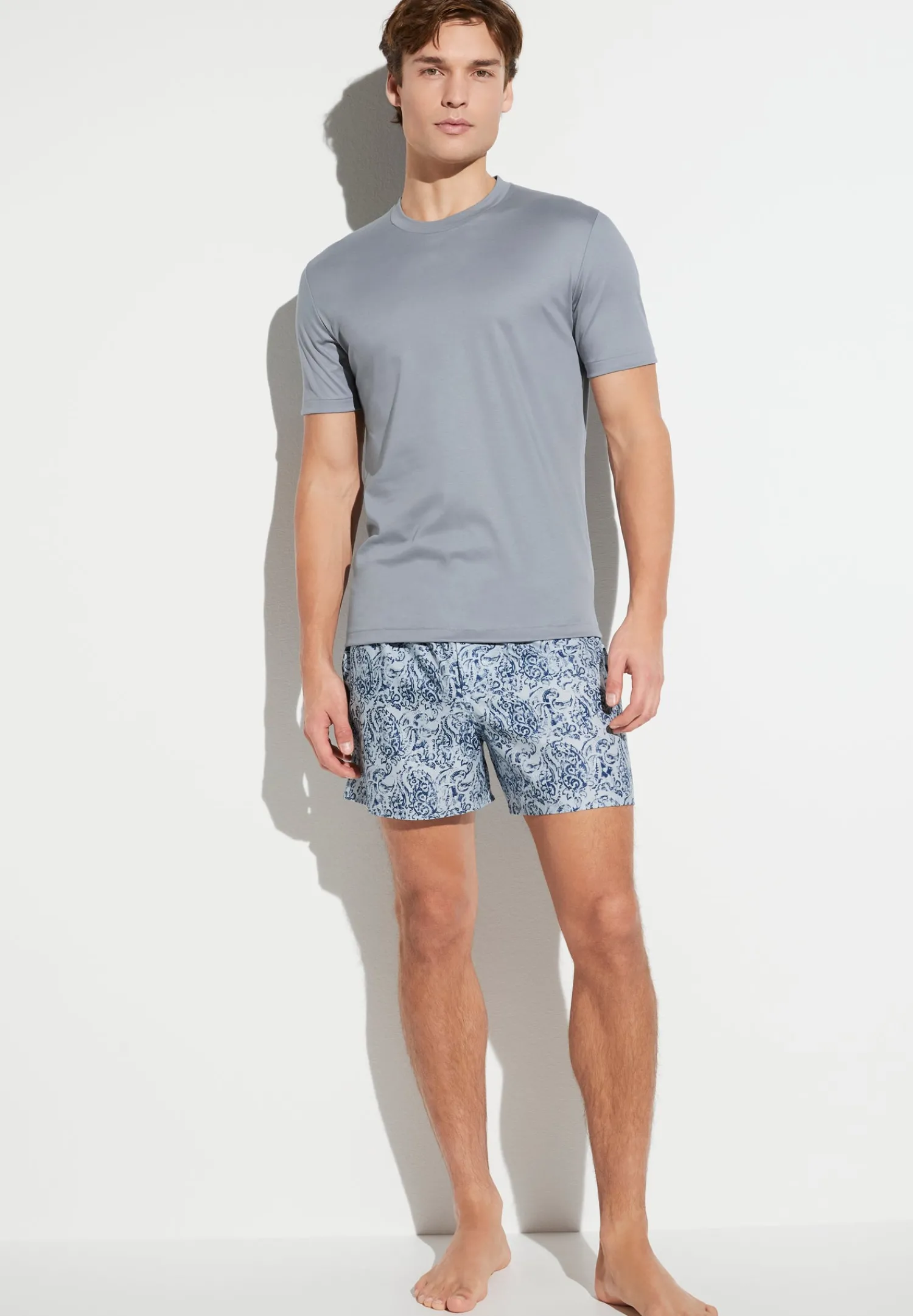 Boxershorts|Boxers-Zimmerli Cotton Sateen PrintBoxer Shorts - paisley blue