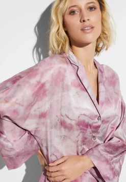 T-Shirts À Manches Longues-Zimmerli Cotton/Silk PrintTee-shirt de nuit manches longues - shades of marble