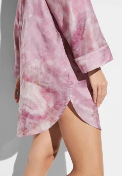 T-Shirts À Manches Longues-Zimmerli Cotton/Silk PrintTee-shirt de nuit manches longues - shades of marble