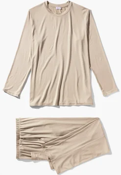 Pyjamas-Zimmerli Cozy ComfortPyjama longues - travertin
