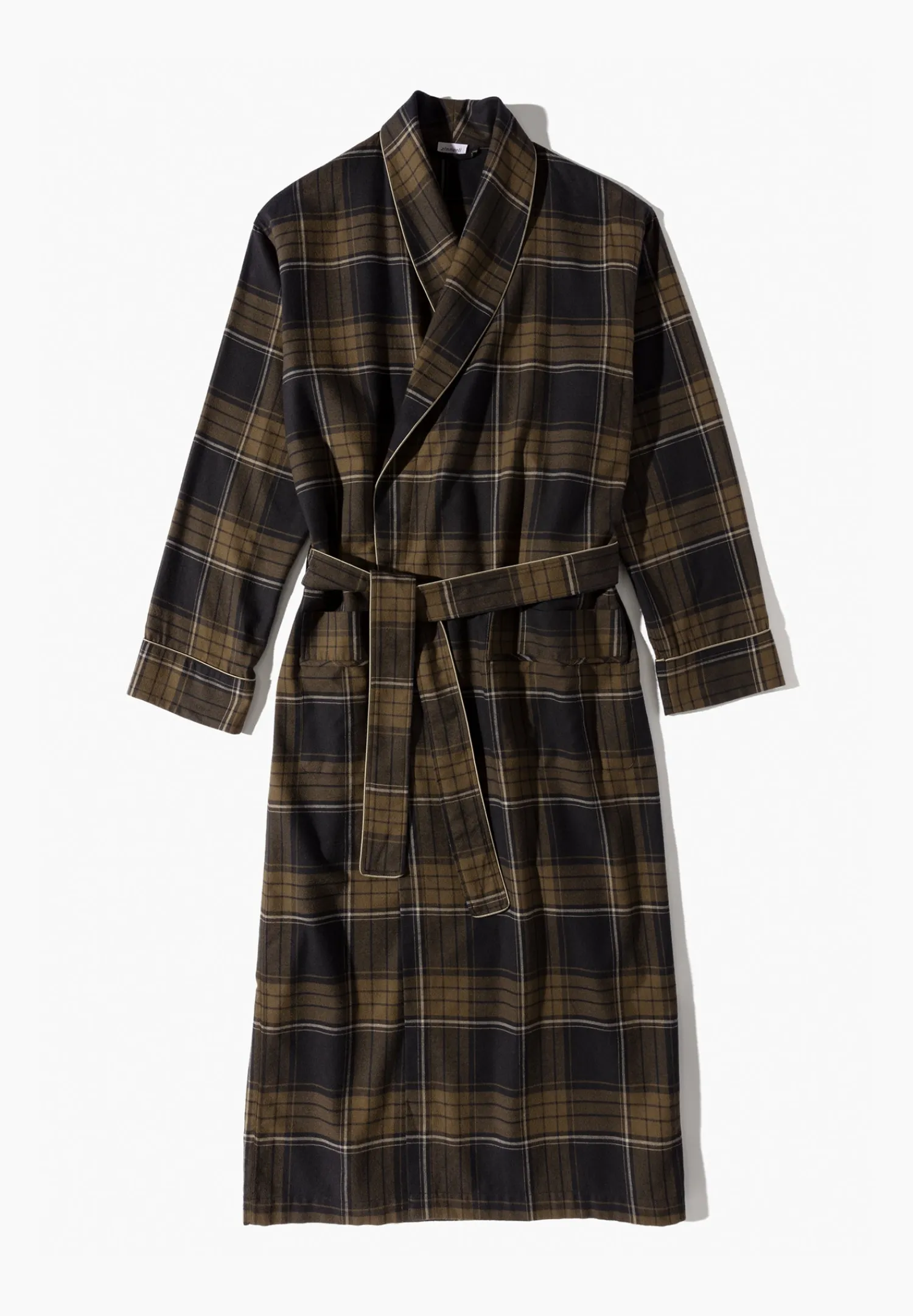 Peignoirs-Zimmerli Cozy FlannelMorgenmantel lang - navy check