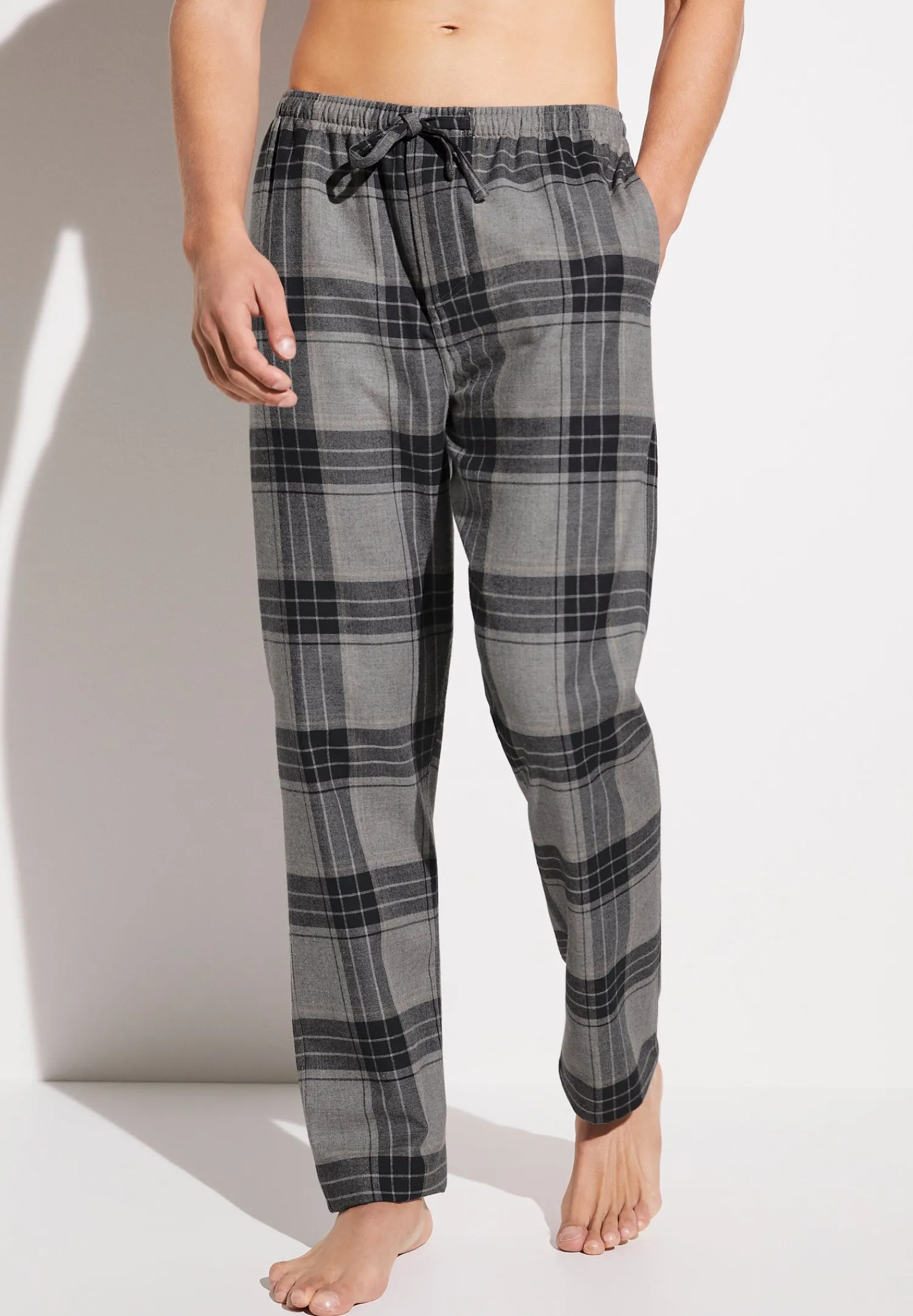 Pantalons|Pantalons-Zimmerli Cozy FlannelPantalon - grey check