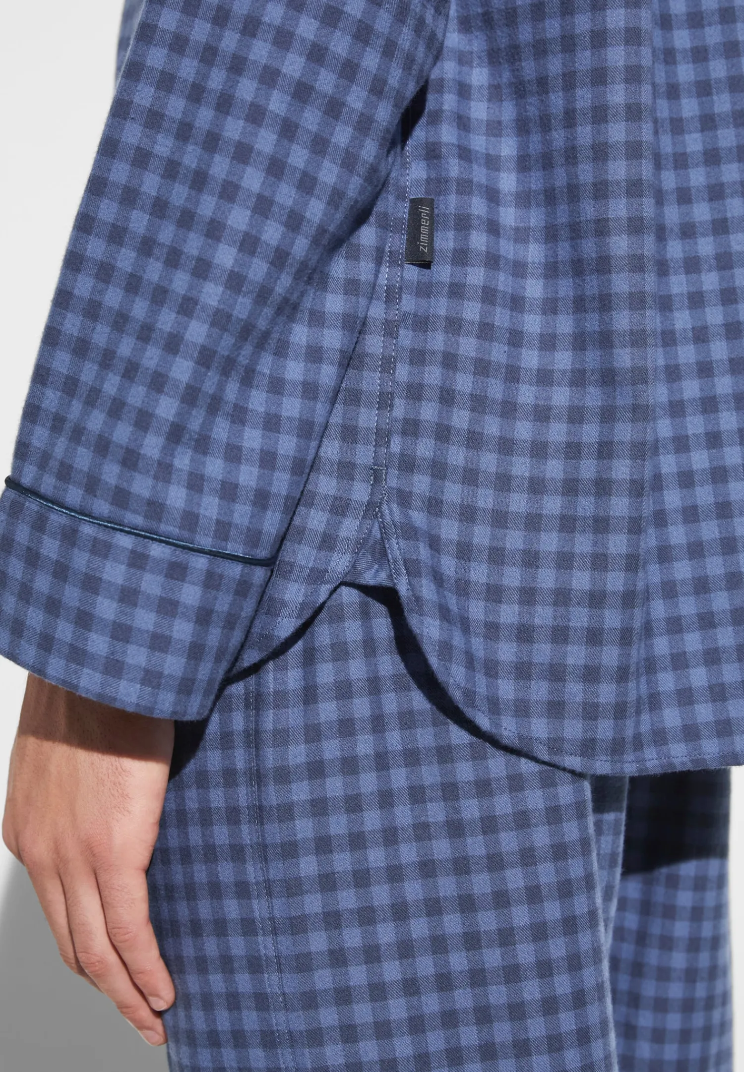 Pyjamas-Zimmerli Cozy FlannelPyjama longues - blue check
