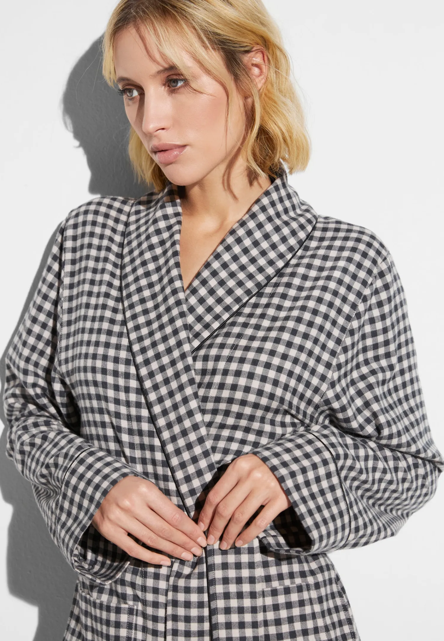 Peignoirs-Zimmerli Cozy FlannelRobe de chambre longue - oat check