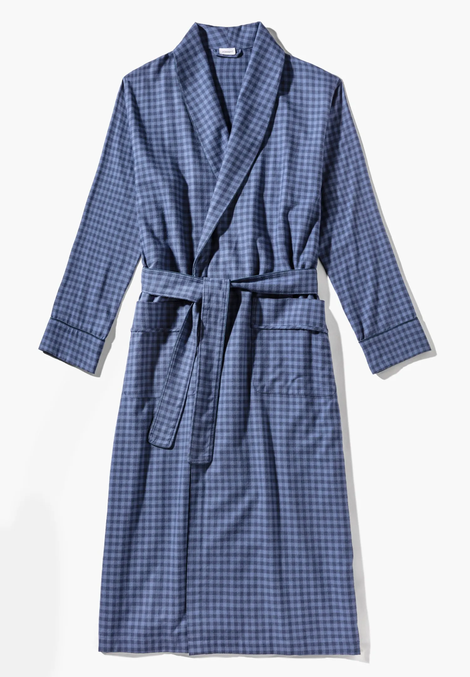 Peignoirs-Zimmerli Cozy FlannelRobe de chambre longue - blue check