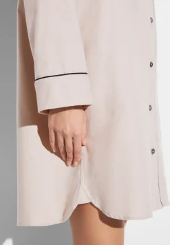 T-Shirts À Manches Longues|Chemises De Nuit-Zimmerli Cozy FlannelTee-shirt de nuit manches longues - oat