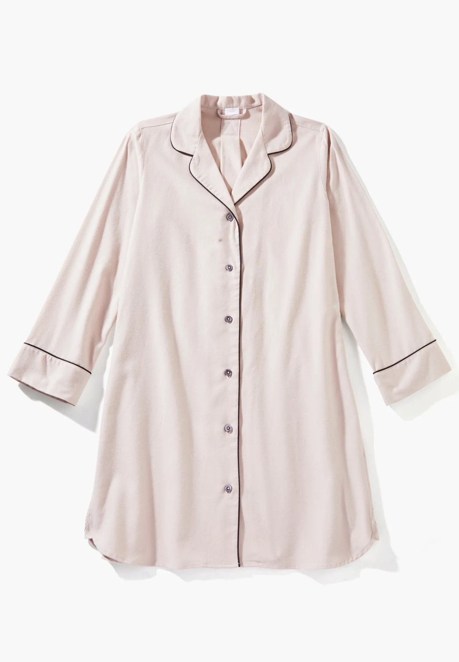 T-Shirts À Manches Longues|Chemises De Nuit-Zimmerli Cozy FlannelTee-shirt de nuit manches longues - oat