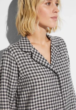 T-Shirts À Manches Longues|Chemises De Nuit-Zimmerli Cozy FlannelTee-shirt de nuit manches longues - oat check