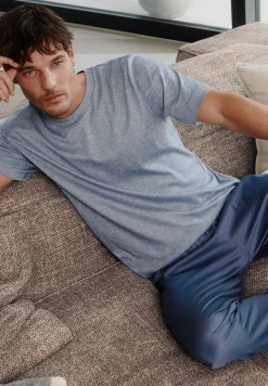 Pyjamas-Zimmerli FilodiscoziaPyjama longue à manches courtes - blue