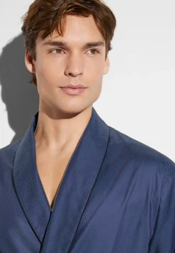 Peignoirs-Zimmerli Luxury JacquardMorgenmantel lang - dark blue