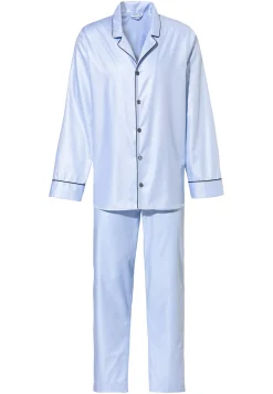 Pyjamas-Zimmerli Luxury JacquardPyjama longues - light blue