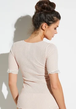 Maude Privé|T-Shirts-Zimmerli Maude PrivéT-Shirt à manches courtes - blush