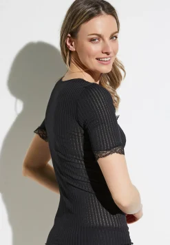 Maude Privé|T-Shirts-Zimmerli Maude PrivéT-Shirt à manches courtes - black