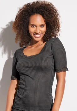 Maude Privé|T-Shirts-Zimmerli Maude PrivéT-Shirt à manches courtes - graphite grey