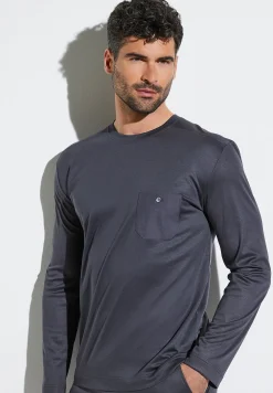T-Shirts Manches Longues|T-Shirts-Zimmerli Modern LoungeT-Shirt à manches longues - phantom