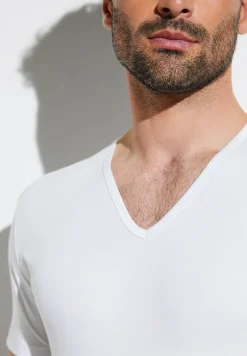 Pure Comfort|T-Shirts-Zimmerli Pure ComfortT-Shirt à manches courtes col en V - white