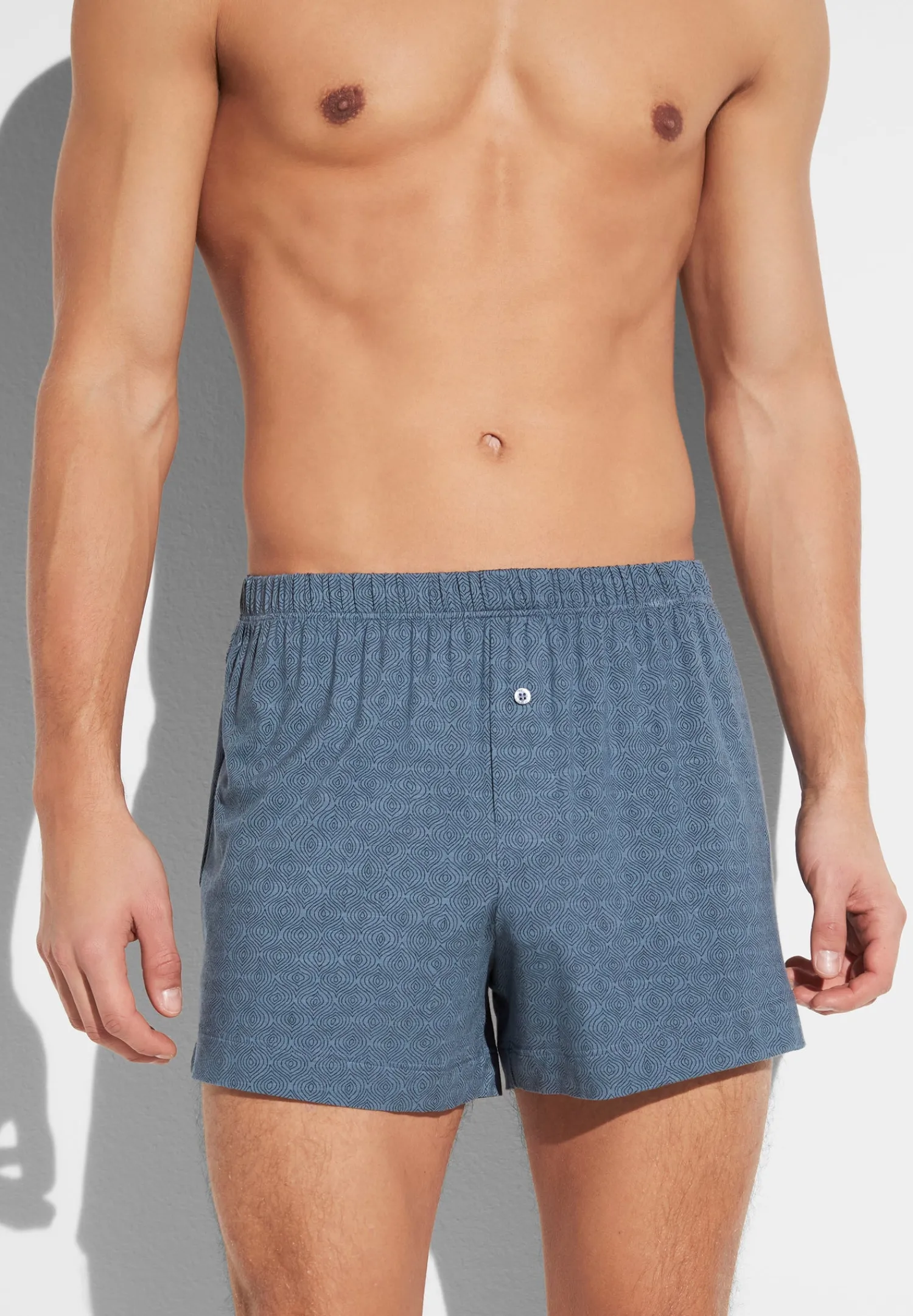 Boxershorts|Boxers-Zimmerli Pureness PrintBoxer - linear geo blue