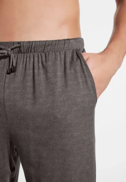 Pantalons|Pantalons-Zimmerli Pureness PrintPantalon - linear geo brown