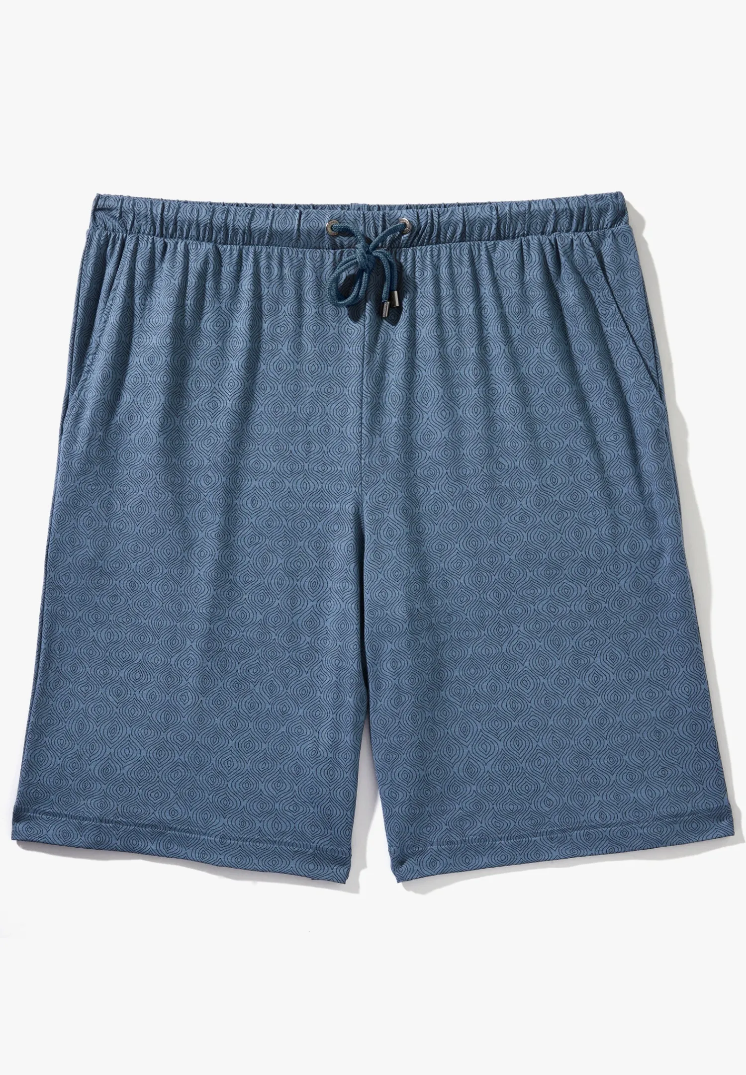 Pantalons|Pantalons-Zimmerli Pureness PrintPantalon court - linear geo blue