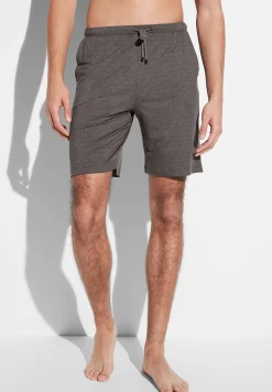 Pantalons|Pantalons-Zimmerli Pureness PrintPantalon court - linear geo brown