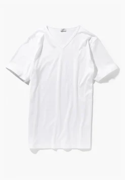 Royal Classic|T-Shirts-Zimmerli Royal ClassicT-Shirt à manches courtes col en V - blancSuper fins