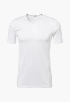 Royal Classic|T-Shirts-Zimmerli Royal ClassicT-Shirt à manches courtes col en V - blancSuper fins