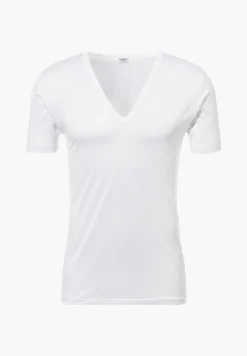 Royal Classic|T-Shirts-Zimmerli Royal ClassicT-Shirt à manches courtes col en V - blancSuper fins
