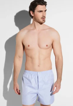 Boxershorts|Boxers-Zimmerli Sea Island WovenBoxer Shorts - blue