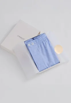 Boxershorts|Boxers-Zimmerli Sea Island WovenBoxer Shorts - blue