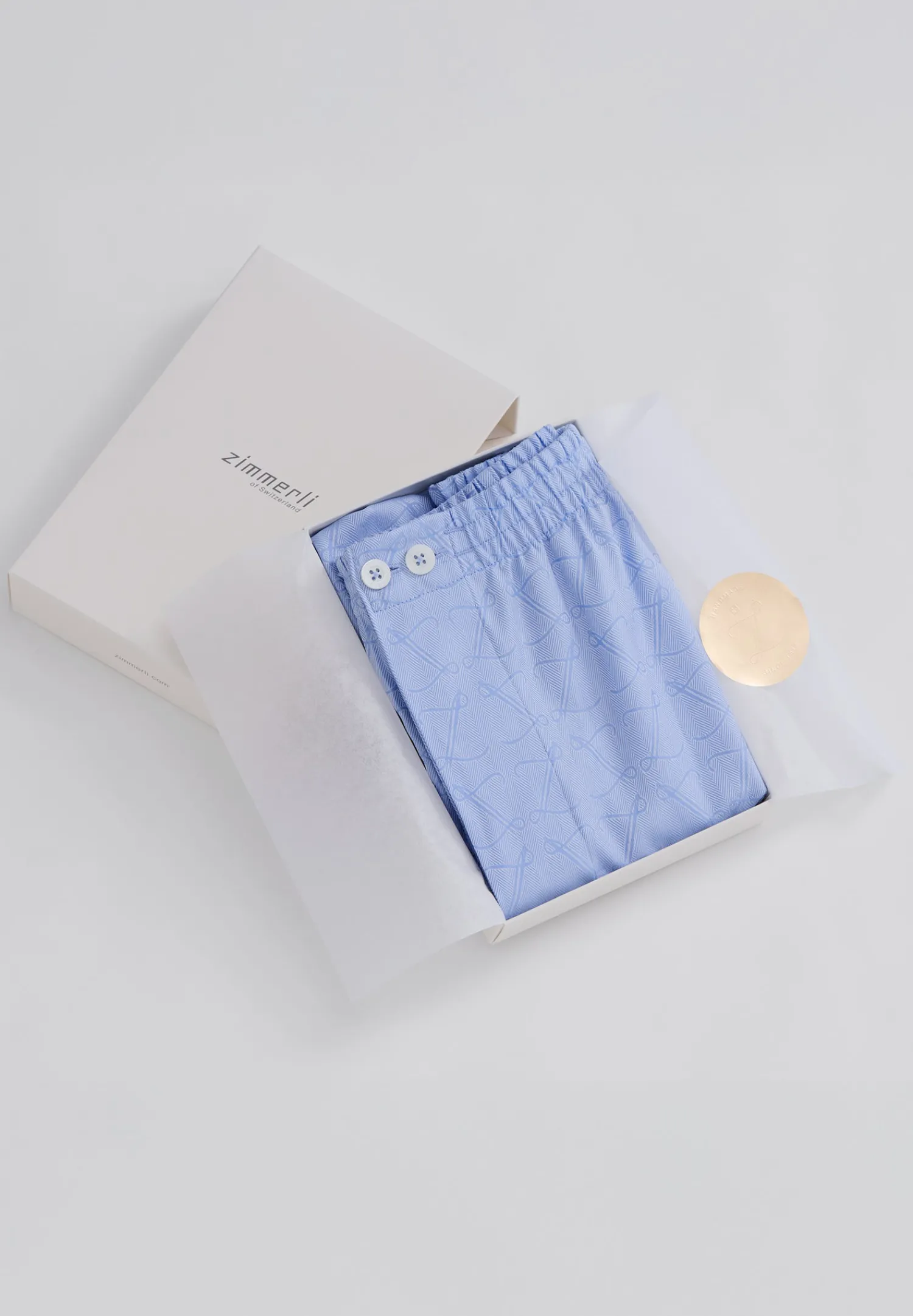 Boxershorts|Boxers-Zimmerli Sea Island WovenBoxer Shorts - blue