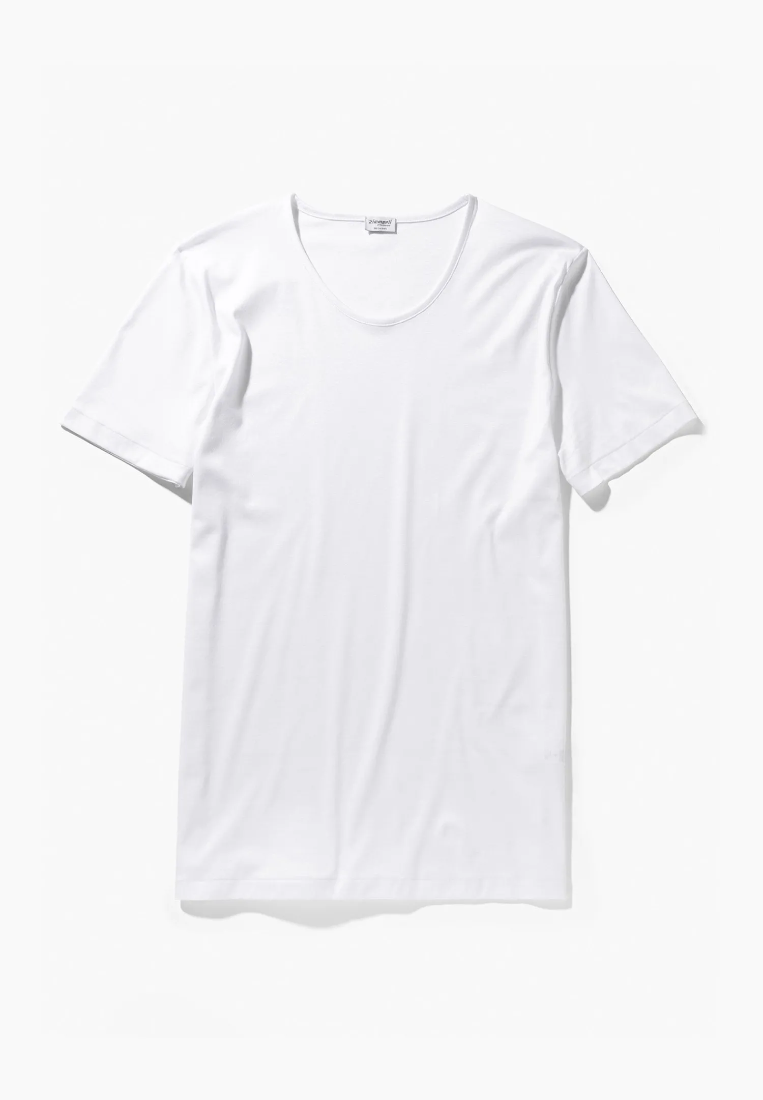 Sea Island|T-Shirts-Zimmerli Sea IslandT-Shirt à manches courtes, col rond fin - blanc
