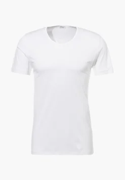 Sea Island|T-Shirts-Zimmerli Sea IslandT-Shirt à manches courtes, col rond fin - blanc