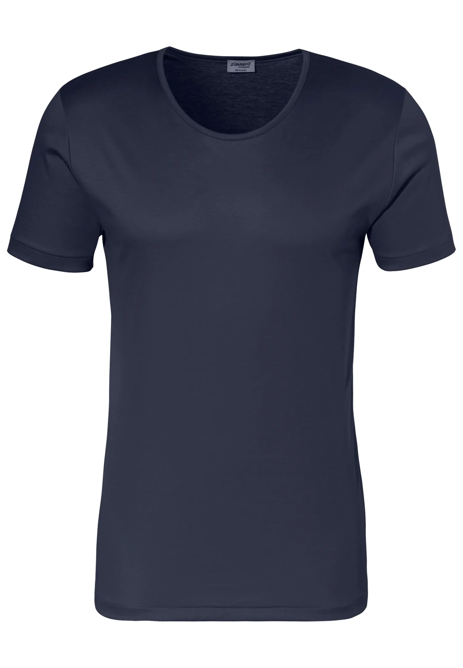 Sea Island|T-Shirts-Zimmerli Sea IslandT-Shirt à manches courtes, col rond fin - navy