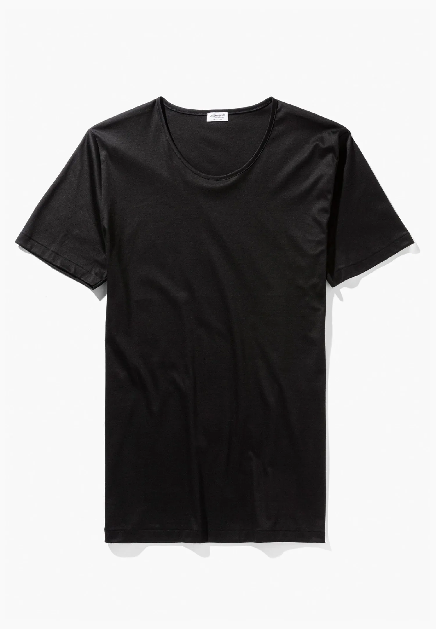 Sea Island|T-Shirts-Zimmerli Sea IslandT-Shirt à manches courtes, col rond fin - noir