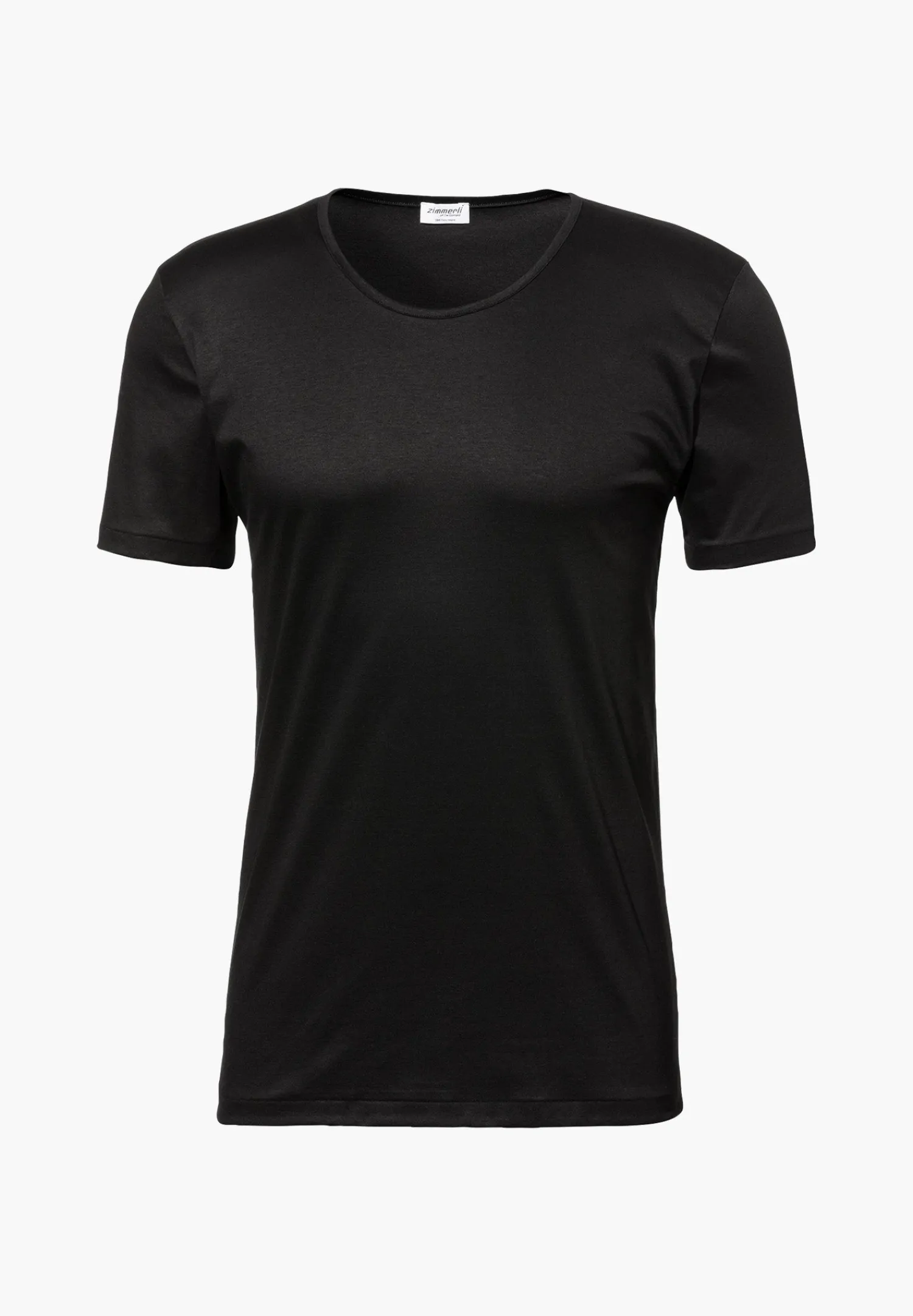 Sea Island|T-Shirts-Zimmerli Sea IslandT-Shirt à manches courtes, col rond fin - noir