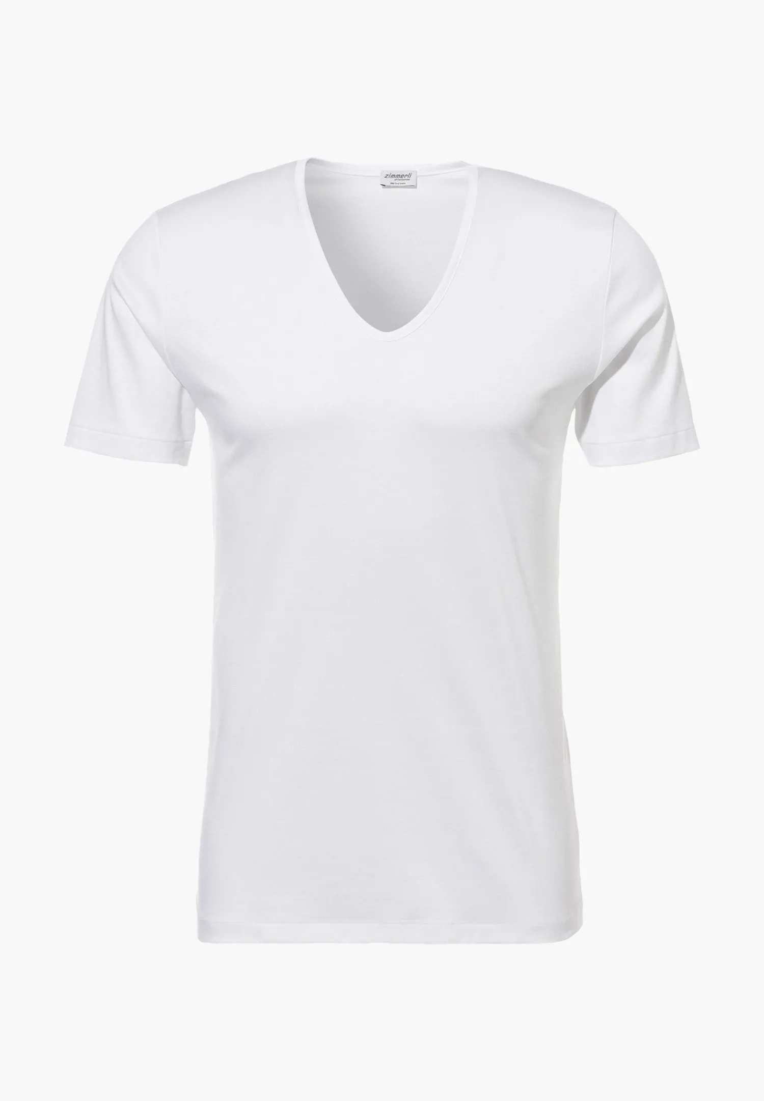Sea Island|T-Shirts-Zimmerli Sea IslandT-Shirt à manches courtes col en V - white