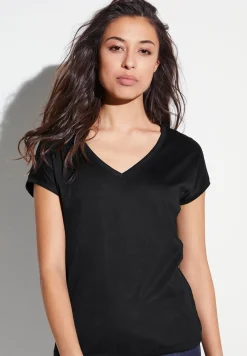 Sea Island|T-Shirts-Zimmerli Sea IslandT-Shirt à manches courtes col en V - black