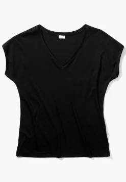 Sea Island|T-Shirts-Zimmerli Sea IslandT-Shirt à manches courtes col en V - black