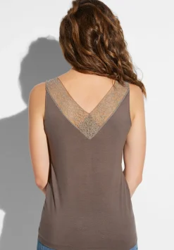 Tops-Zimmerli Sensual FashionTop - olive brown