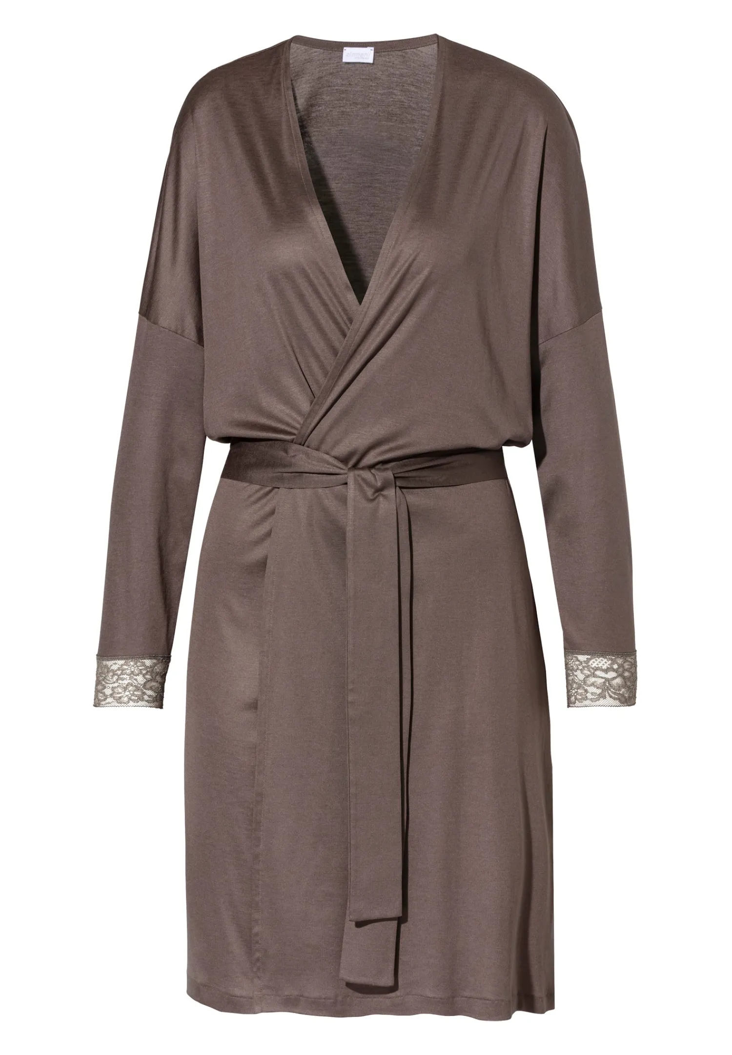 Peignoirs-Zimmerli Silk DreamsRobe de chambre courte - olive brown