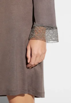 T-Shirts À Manches Longues|Chemises De Nuit-Zimmerli Silk DreamsTee-shirt de nuit manches longues - olive brown