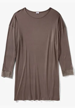 T-Shirts À Manches Longues|Chemises De Nuit-Zimmerli Silk DreamsTee-shirt de nuit manches longues - olive brown