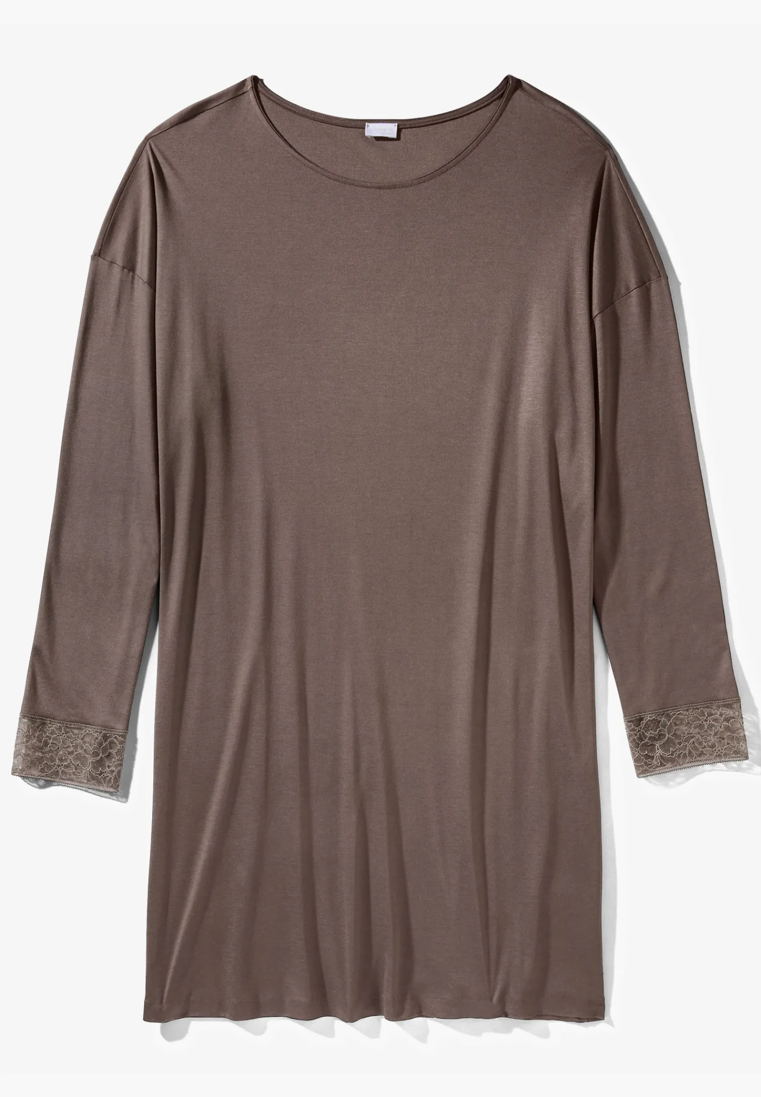 T-Shirts À Manches Longues|Chemises De Nuit-Zimmerli Silk DreamsTee-shirt de nuit manches longues - olive brown