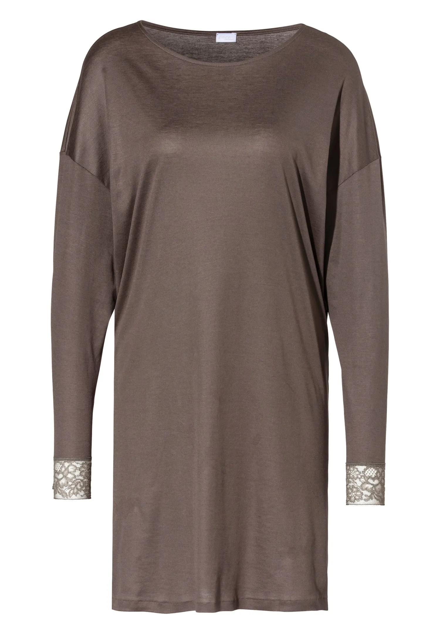 T-Shirts À Manches Longues|Chemises De Nuit-Zimmerli Silk DreamsTee-shirt de nuit manches longues - olive brown