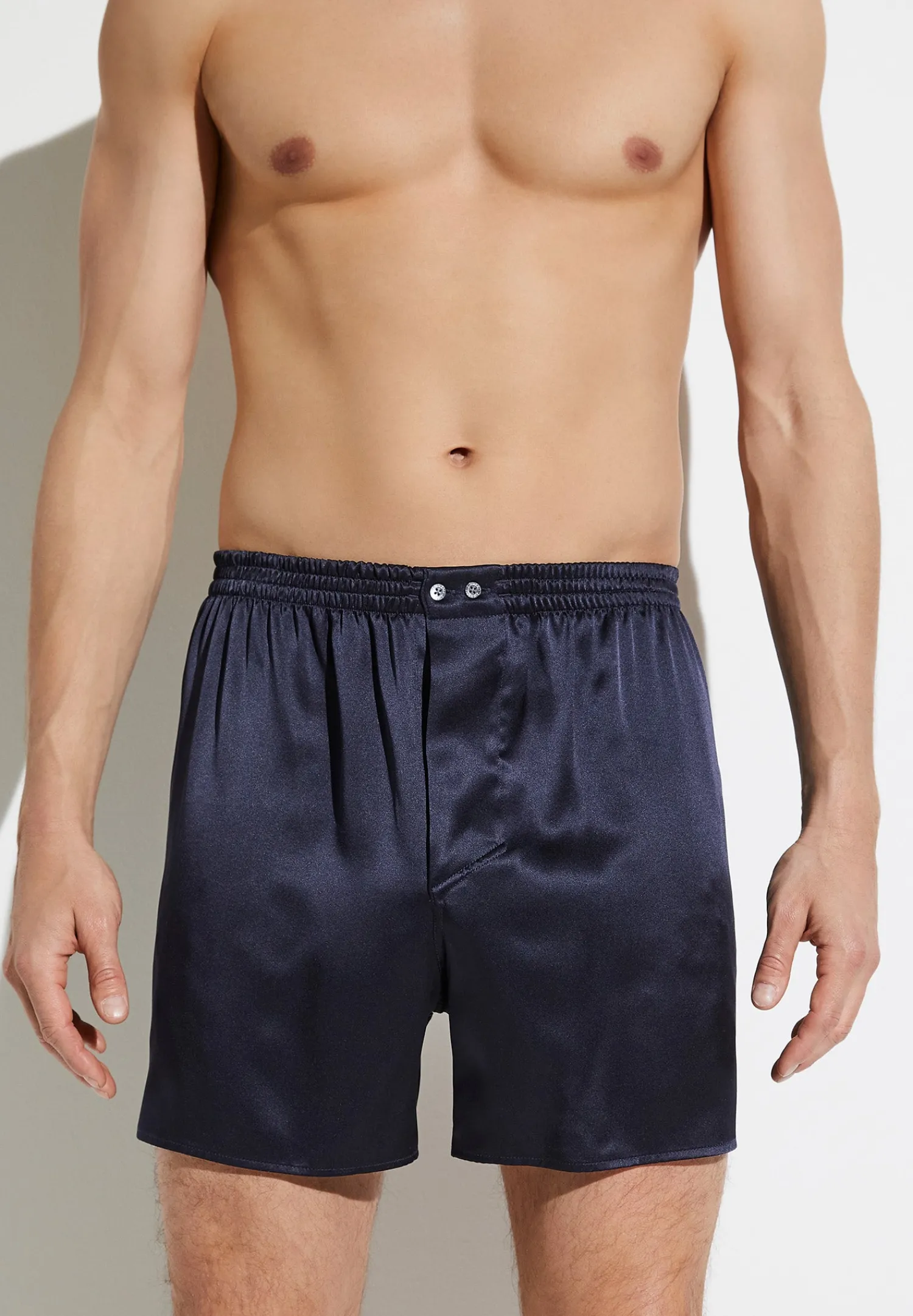 Silk Nightwear|Boxershorts-Zimmerli Silk NightwearBoxer Shorts - navy