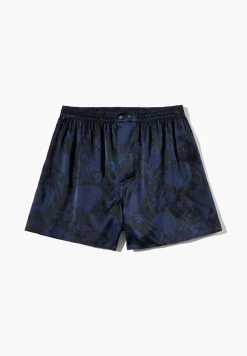 Silk Nightwear|Boxershorts-Zimmerli Silk NightwearBoxer Shorts - paisley dark blue